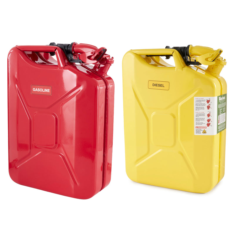 Wavian 5.3 Gallon 20 Liter Jerry Can w/Spout, Yellow & Red