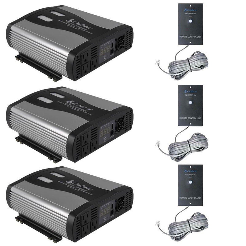 Cobra Power Inverter Remote Control (3 Pack) & Car Power Inverter (3 Pack)