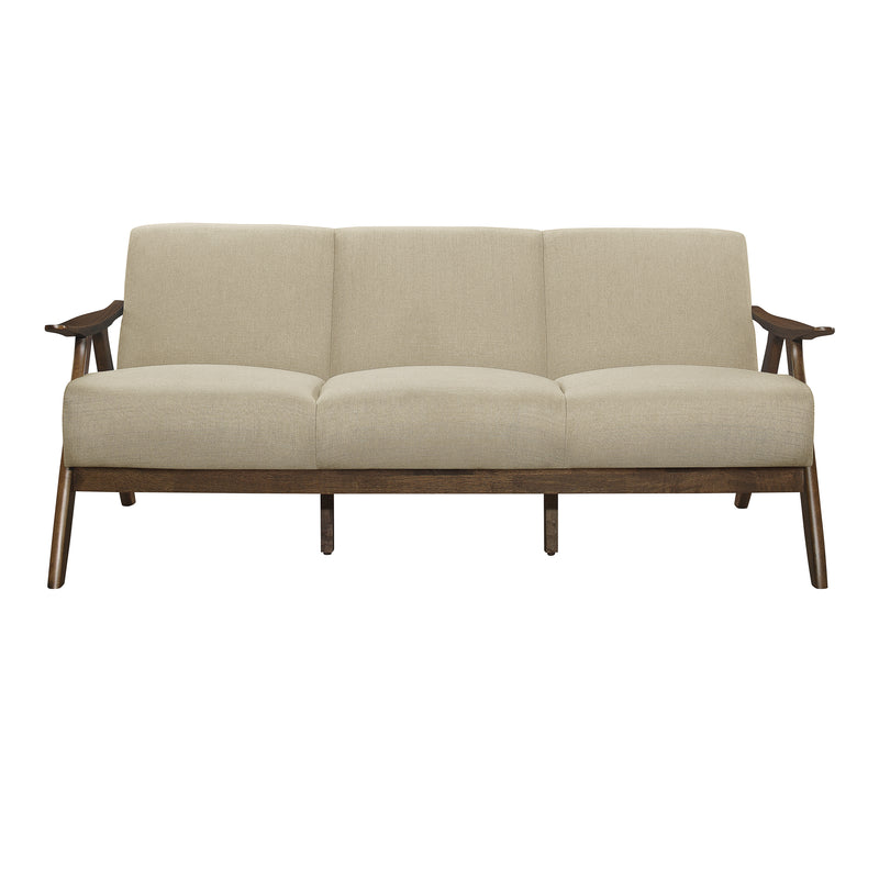 Lexicon Damala Collection Retro Inspired 3 Seat Sofa Couch, Brown (For Parts)