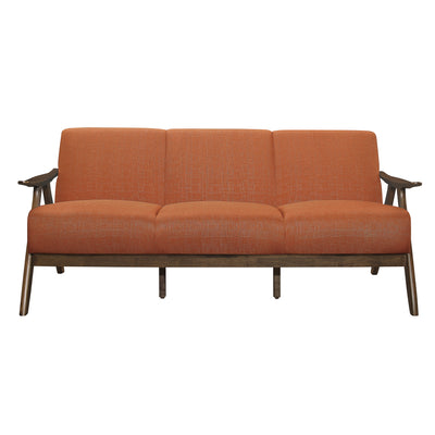 Lexicon 1138RN-3 Damala Collection Retro Inspired 3 Seat Sofa Couch, Orange