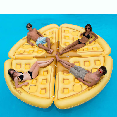Swimline Inflatable Waffle Floating Lounger Raft Mat for Swimming Pool (6 Pack)