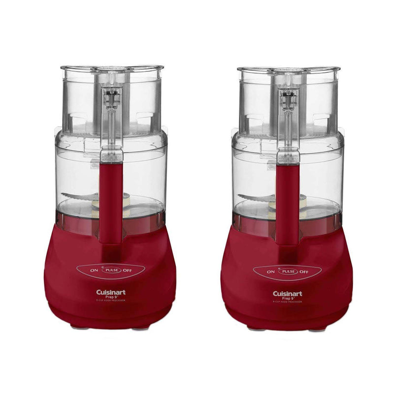 Cuisinart 600 Watt 9 Cup Food Processor Chopper with Large Feed Tube (2 Pack)