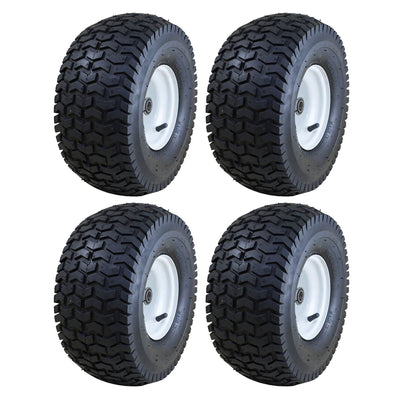 Marathon 15 x 6.50 6 Inch Pneumatic Tire for Heavy Riding Lawn Mowers (4 Pack)