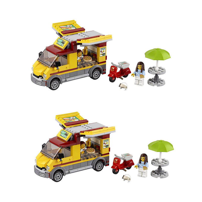 LEGO City Great Vehicles Pizza Van Food Truck & Moped Building Set Kit (2 Pack)