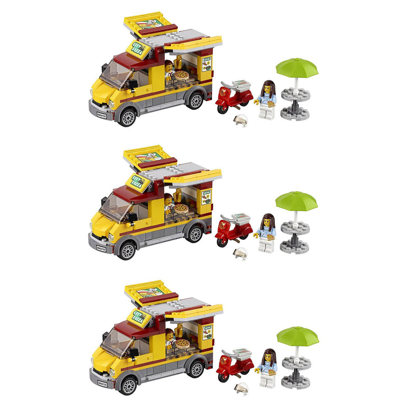 LEGO City Great Vehicles Pizza Van Food Truck & Moped Building Set Kit (3 Pack)