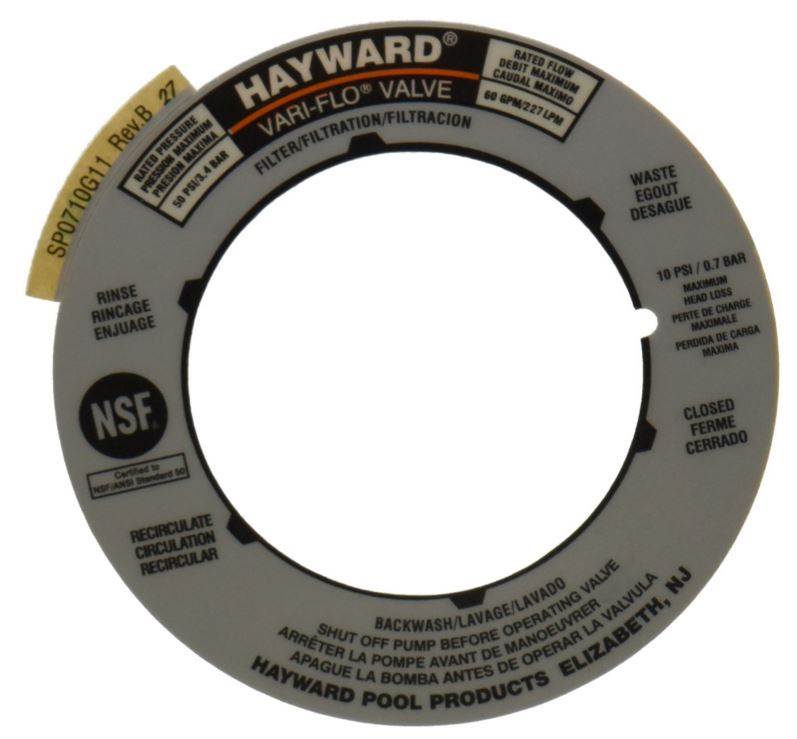 Hayward Mulitport & Pool Sand Filter Valve Label Plate Replacement (6 Pack)