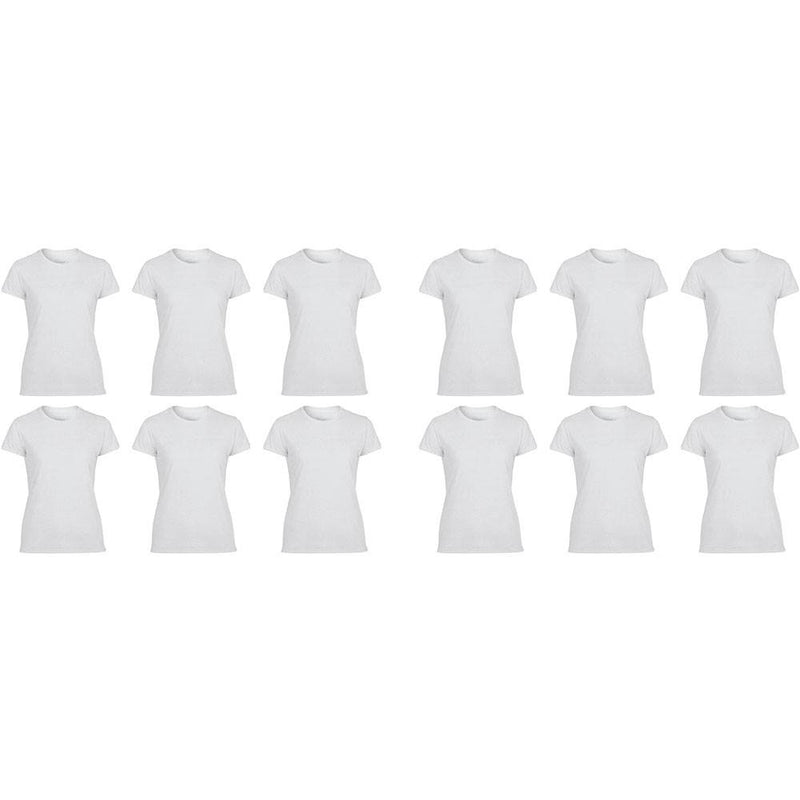 Gildan Missy Fit Womens X-Small Adult Short Sleeve T-Shirt, White (12 Pack)