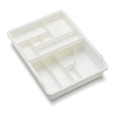 Madesmart Original Multipurpose Kitchen Junk Drawer Storage Bin, White (6 Pack)
