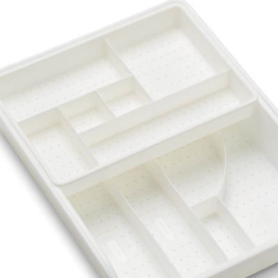 Madesmart Original Multipurpose Kitchen Junk Drawer Storage Bin, White (6 Pack)