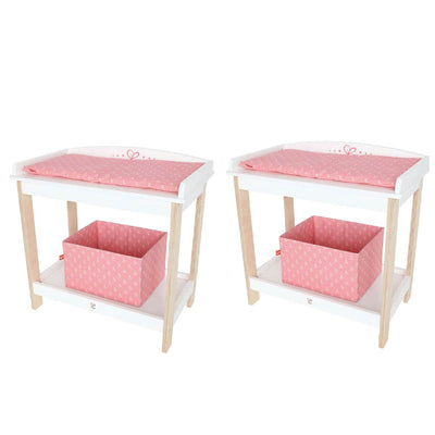 Hape Baby Diaper Changing Table Kids Toy Doll Crib Nursery Furniture (2 Pack)
