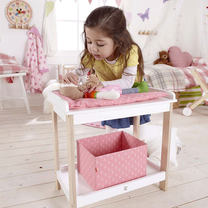 Hape Baby Diaper Changing Table Kids Toy Doll Crib Nursery Furniture (2 Pack)