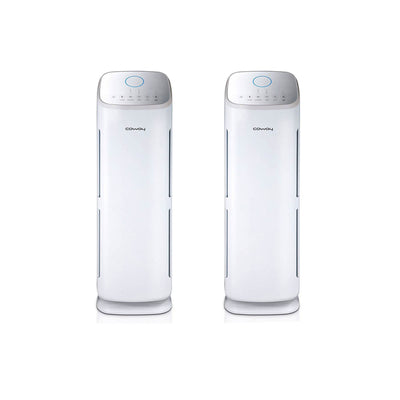 Coway AP-1216L 4 Stage Filtration Air Purifier w/ HEPA Filter, White (2 Pack)