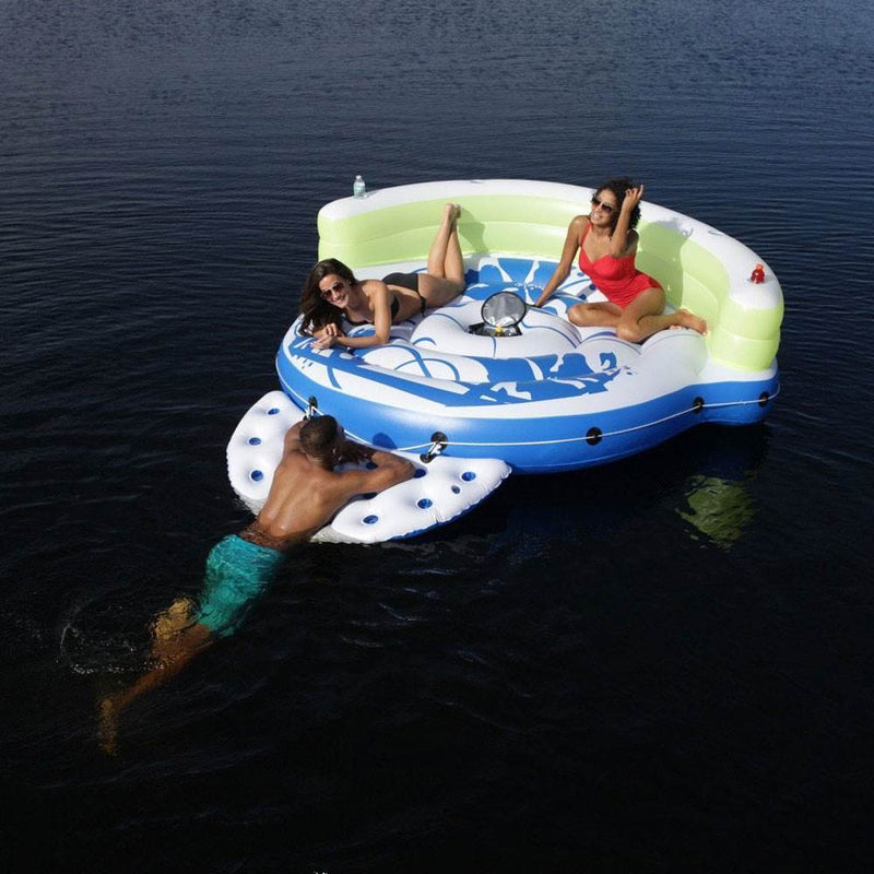 Bestway CoolerZ Kick Back Lounge 3 Person Inflatable Floating Island (2 Pack)