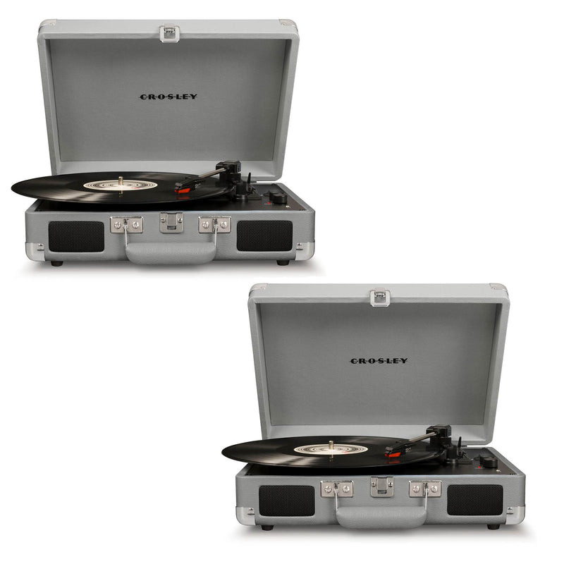 Crosley Cruiser Deluxe Bluetooth Enabled Portable 3 Speed Turntable (2 Pack)