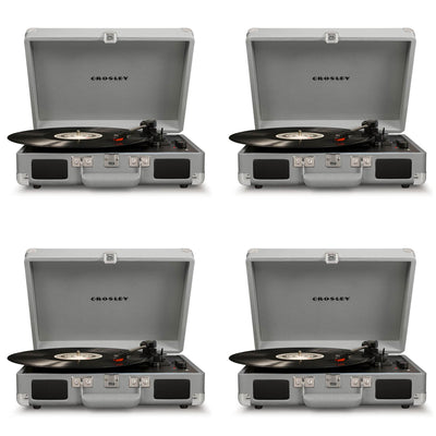 Crosley Cruiser Deluxe Bluetooth Enabled Portable 3 Speed Turntable (4 Pack)