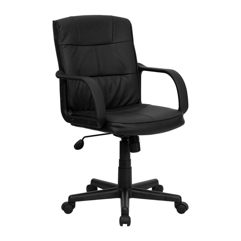 Flash Furniture Contemporary Leather Seat Office Swivel Chair, Black (2 Pack)