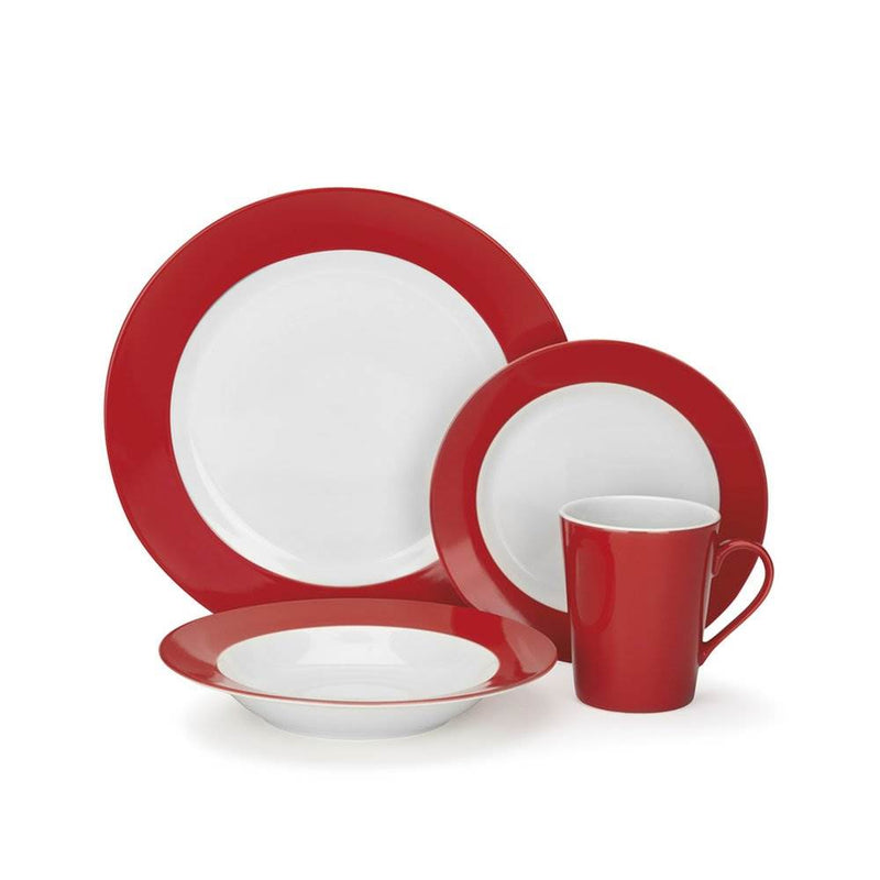 Cuisinart 16 Piece White Porcelain Dinnerware Plate & Dish Set (2 Pack)