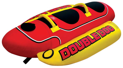 AIRHEAD HD-2 Hot Dog Double Towable Inflatable Lake Tube 1-2 Person (2 Pack)