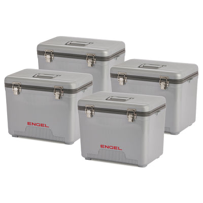 Engel 19 Quart Lightweight Bait Dry Box Ice Cooler with Shoulder Strap (4 Pack)