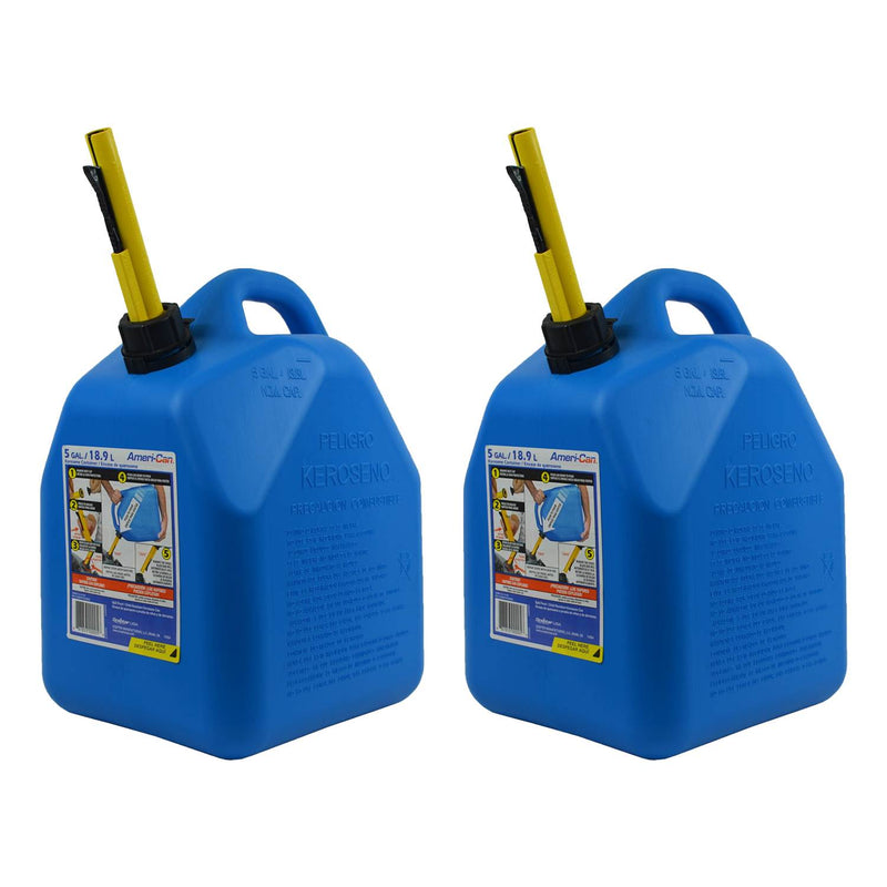 Scepter 5 Gal EPA Certified Ameri Can Kerosene Can w/ Spill Proof Spout (2 Pack)