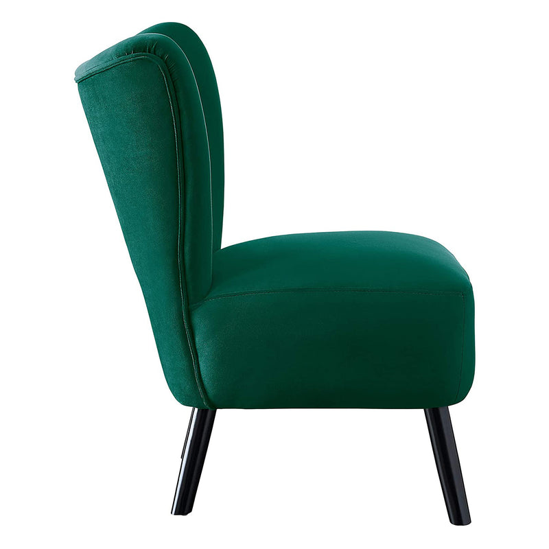 Homelegance Imani Mid Century Velvet Accent Upholstered Chair, Green (2 Pack)