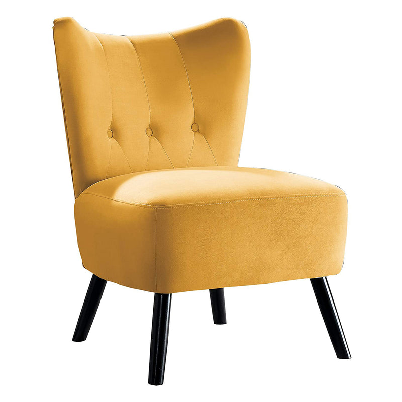 Homelegance Imani Mid Century Modern Velvet Accent Upholstered Chair, Yellow - VMInnovations