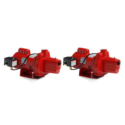Red Lion RJS-50-PREM .5HP Cast Iron Thermoplastic Shallow Well Jet Pump (2 Pack) - VMInnovations