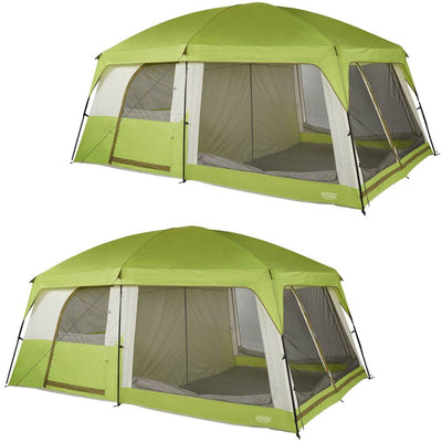Wenzel Eldorado 15 x 10 Family Camping Tent w/ Divider & Rainfly, Green (2 Pack)