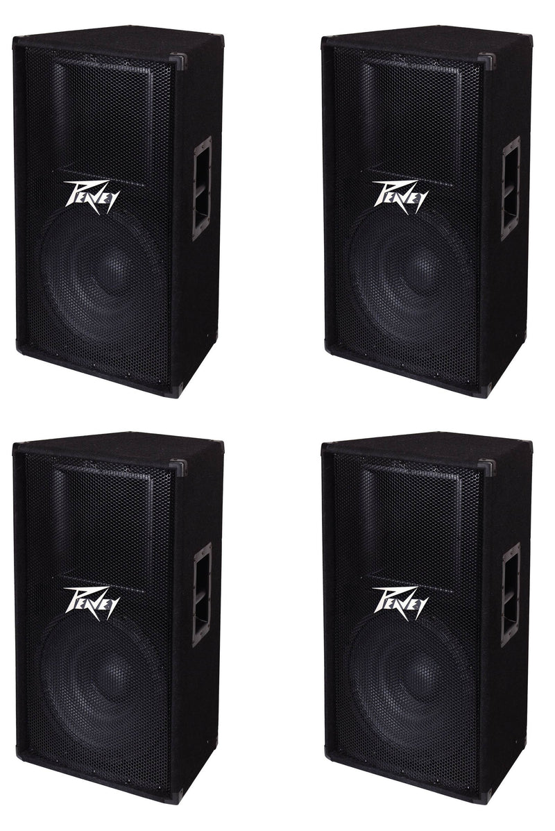 Peavey 2-Way 15" 800W Passive Carpeted Pro PA DJ Sound Speaker System (4 Pack)