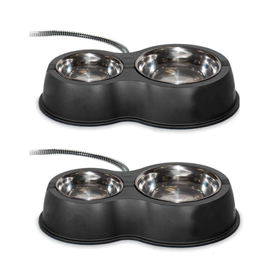 K&H Pet Products Outdoor Cat Thermo-Kitty Cafe Food and Water Bowl (2 Pack)