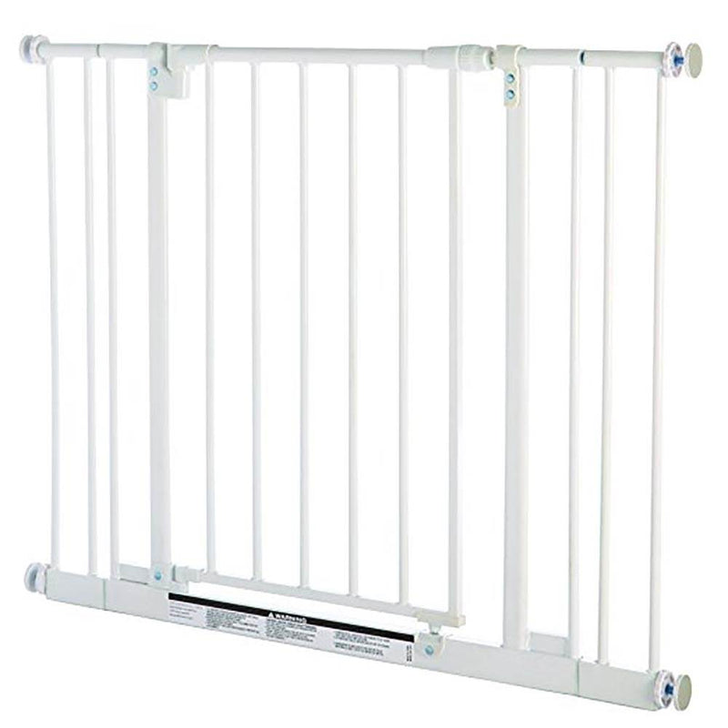 North States Easy Close Metal Baby Child and Pet Safety Gate, White (4 Pack)