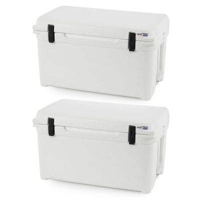 Engel 14.5 Gal 70 Can Performance Seamless Roto Molded Cooler, White (2 Pack) - VMInnovations