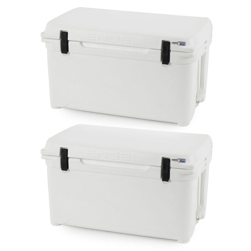 Engel 14.5 Gal 70 Can Performance Seamless Roto Molded Cooler, White (2 Pack) - VMInnovations