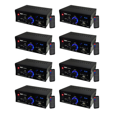 Pyle Mini 2 x 40-Watt Stereo Power Amplifier + USB/SD/AUX/LED Display (8 Pack)