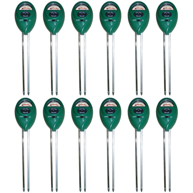 Active Air 2-Way Moisture and pH Meter for Household or Outdoor Plants (12 Pack)