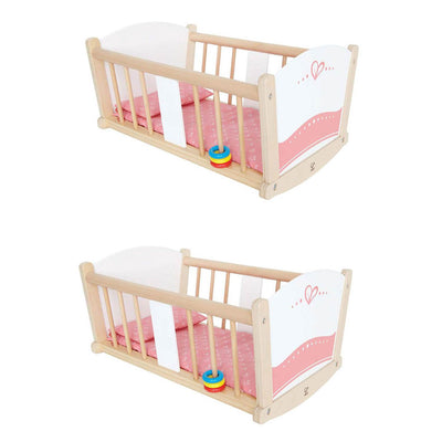Hape Kids Wooden Rock-A-Bye Pretend Play Baby Doll Cradle Toy Furniture (2 Pack)