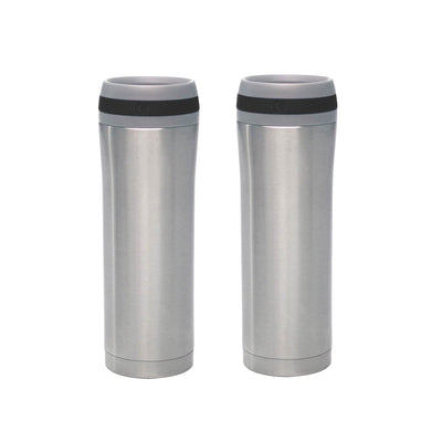 Chantal 15 Oz. Stainless Steel Push Button Vacuum Insulated Travel Mug (2 Pack)