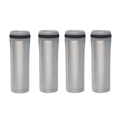 Chantal 15 Oz. Stainless Steel Push Button Vacuum Insulated Travel Mug (4 Pack)