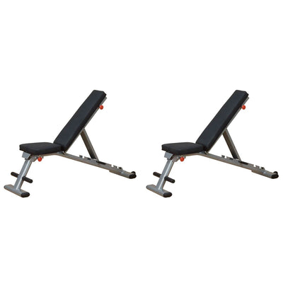 Body Solid Folding Adjustable Multi-Use Exercise Lifting Workout Bench (2 Pack)