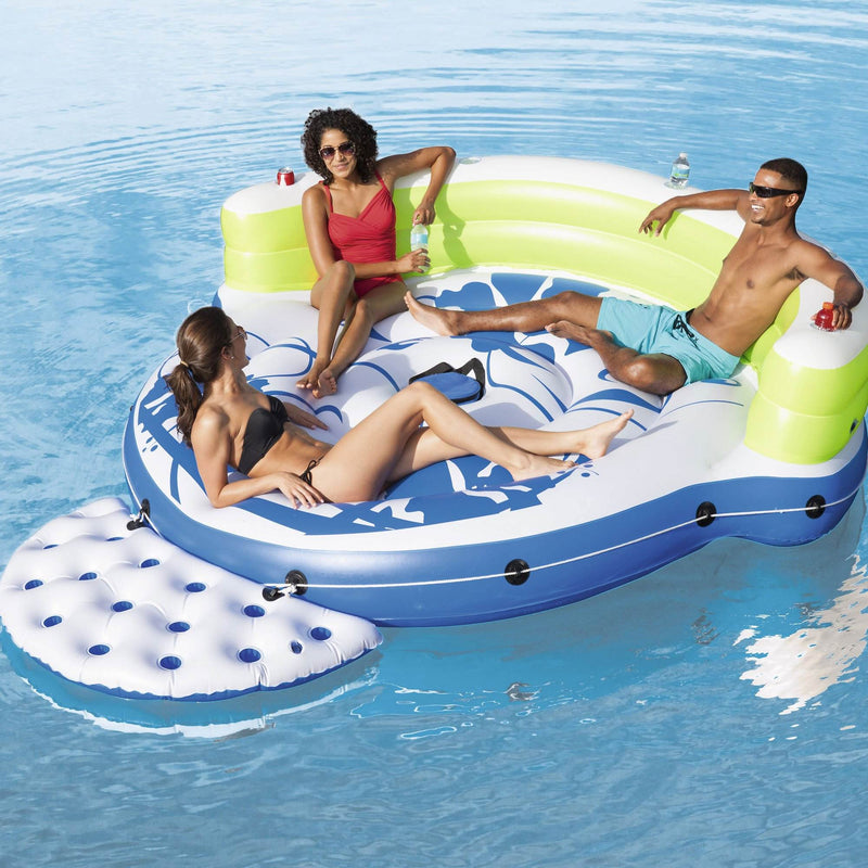 Bestway CoolerZ Kick Back Lounge Inflatable Island 3-Person Pool Float (6 Pack)