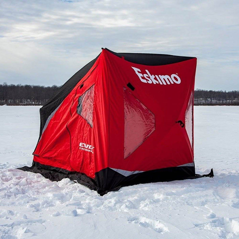 Eskimo Evo 1iT 1 Person Portable Insulated Ice Fishing Tent Shelter with Sled