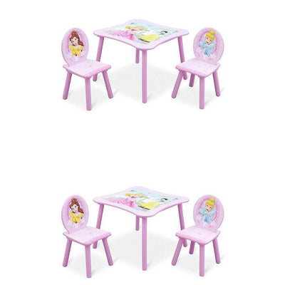 Delta Children Disney Princess Wood Toddler Table and Chair Set, Pink (2 Pack)