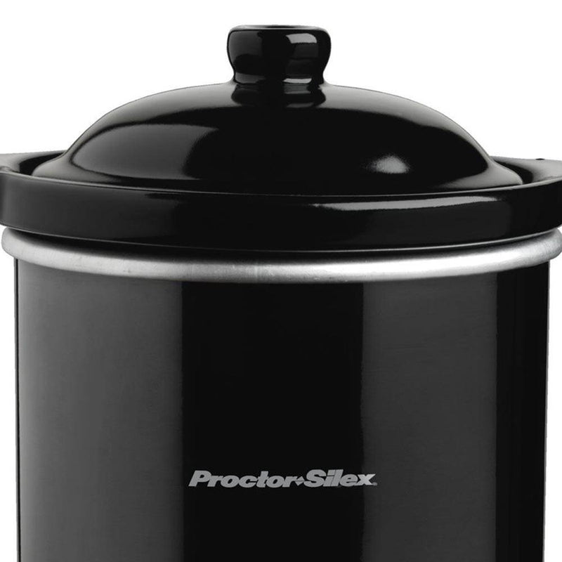 Proctor Silex 2 Cup Compact Ceramic Party Dip and Food Warmer, Black (4 Pack)