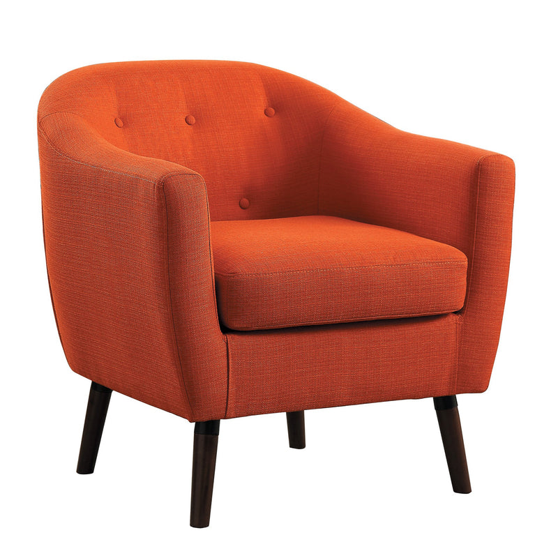 Homelegance Lucille Collection Living Room Bedroom Barrel Accent Chair, Orange