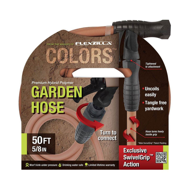 Flexzilla Colors 50" Garden Water Hose w/ SwivelGrip Connections, Red (5 Pack)