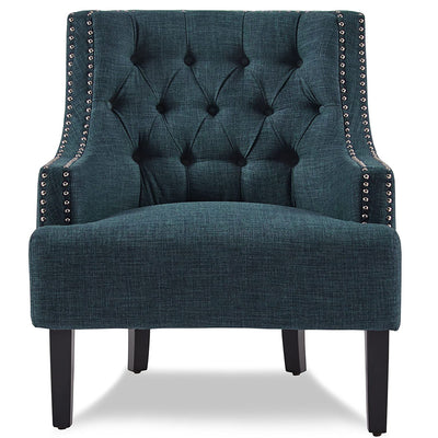 Homelegance Upholstered Diamond Tufted 18 Inch Accent Chair, Indigo (Open Box)