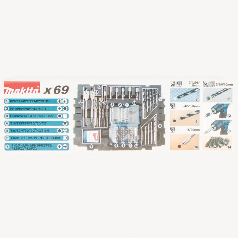 Makita 69 Piece Drilling Fastening Metric Drill and Screw Bit Set (3 Pack)