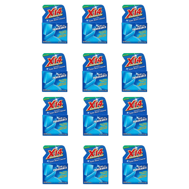 X 14 Automatic Toilet Bowl Deodorizer and Cleaner, Blue Plus Fragrance (12 Pack)