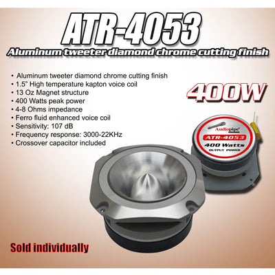 Audiopipe 400W 4-8 Ohm Chrome Aluminum Audio High Frequency Tweeter (10 Pack)