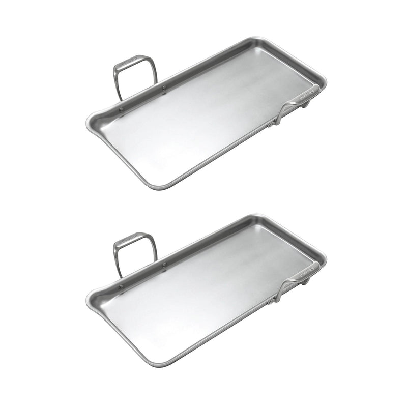 Chantal 19 x 9.5 In Induction 21 Stainless Steel Tri Ply Griddle Pan (2 Pack)